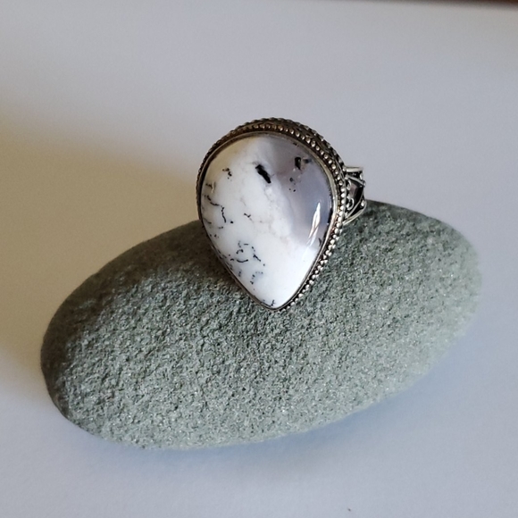 Vintage Southwest White Buffalo Turquoise Ring Sz8 - Picture 4 of 11